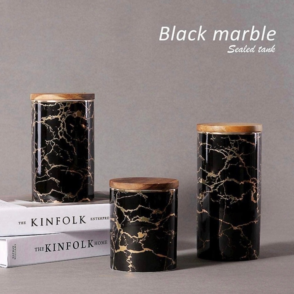 Marble Ceramic Food Storage Container - Picture 4 of 11